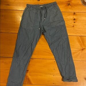 Indigo Dyed Casual Drawstring Pants